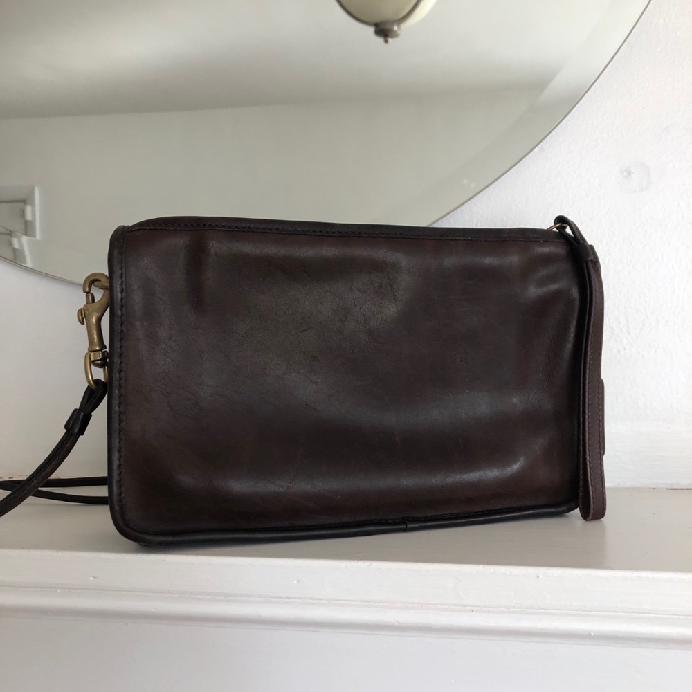 Vintage Dark Brown Coach Shoulder Bag